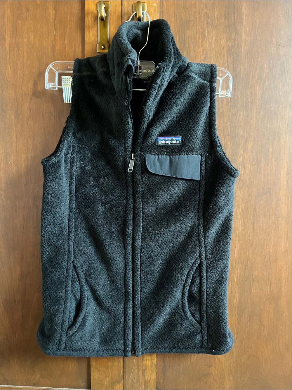 Patagonia Black Sherpa Fleece Vest - Zip Front
